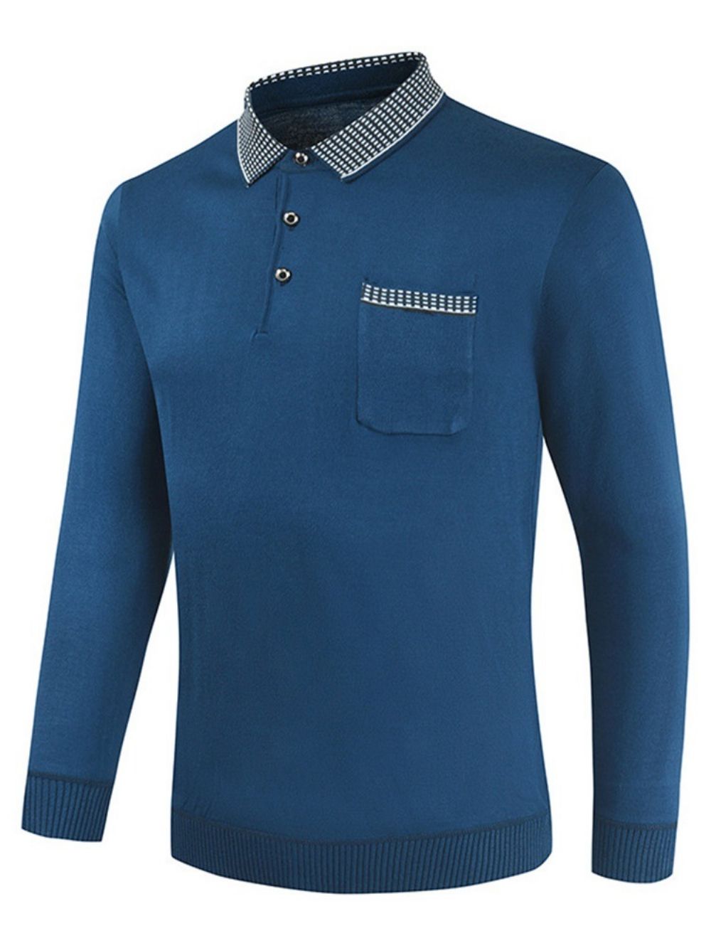 T-Shirt Met Lange Mouwen En Pullover Met Polohals En Kleurblokken