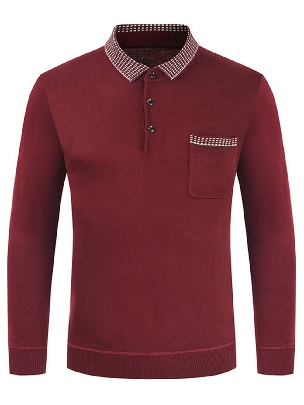 T-Shirt Met Lange Mouwen En Pullover Met Polohals En Kleurblokken