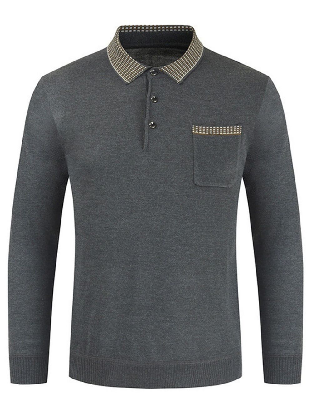 T-Shirt Met Lange Mouwen En Pullover Met Polohals En Kleurblokken