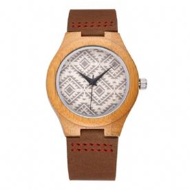 Bamboe Houten Quartz Horloge