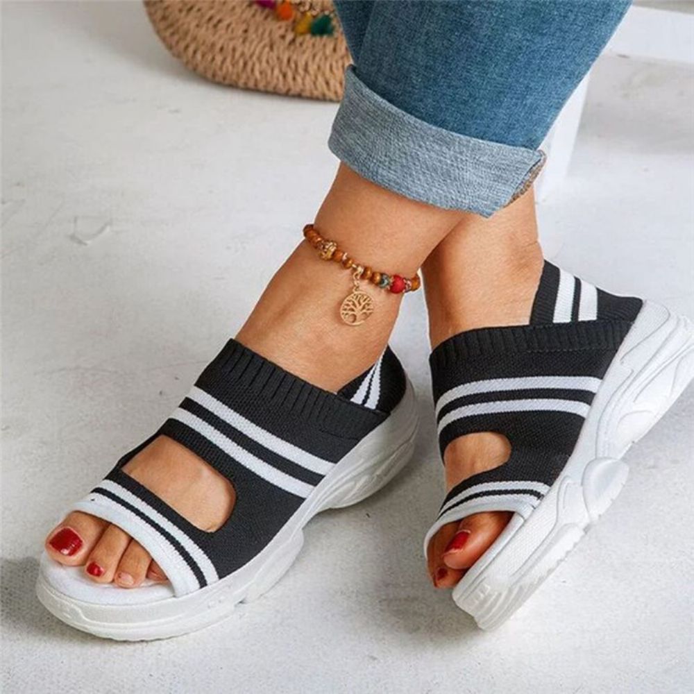 Instappers Met Open Teen Casual Sandalen