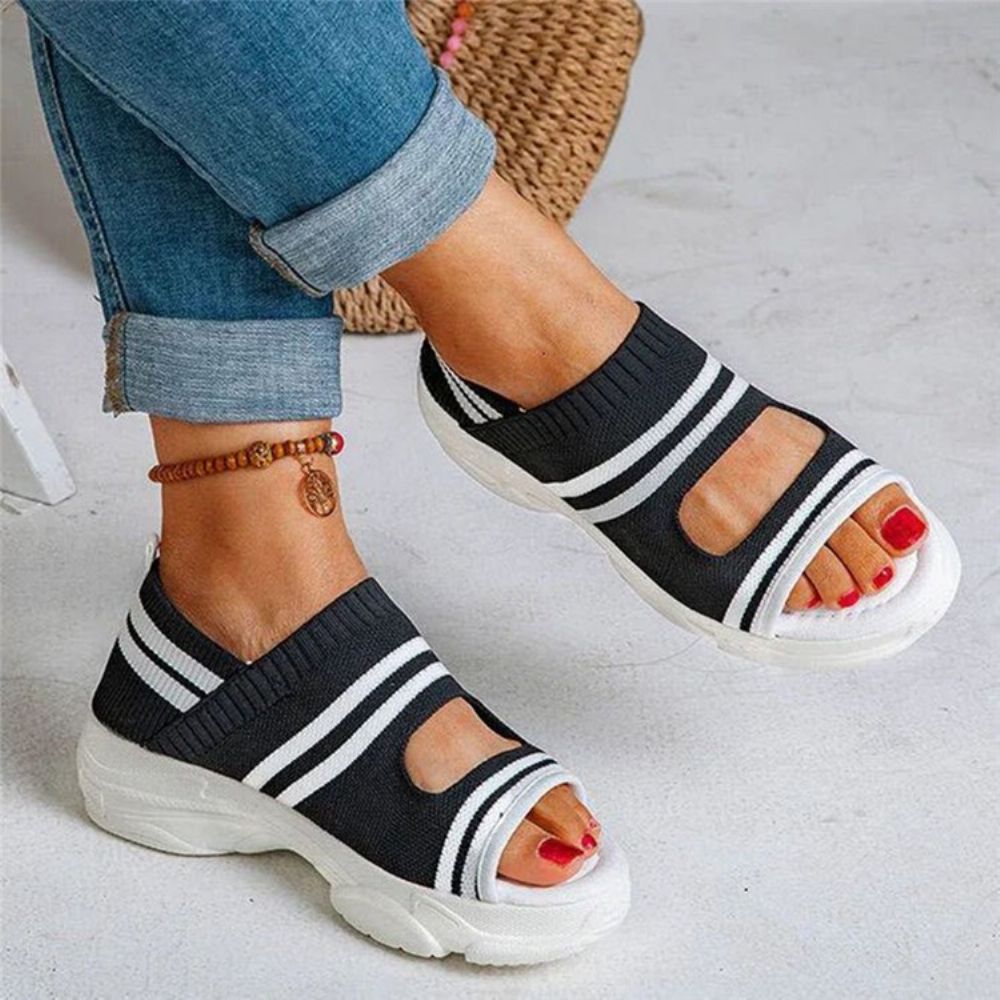 Instappers Met Open Teen Casual Sandalen