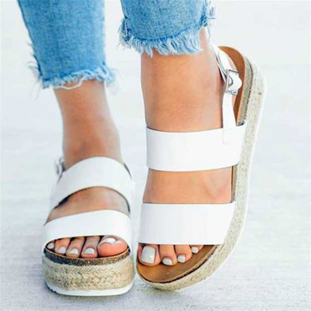 Platformsandalen Met Open Teen En Gesp