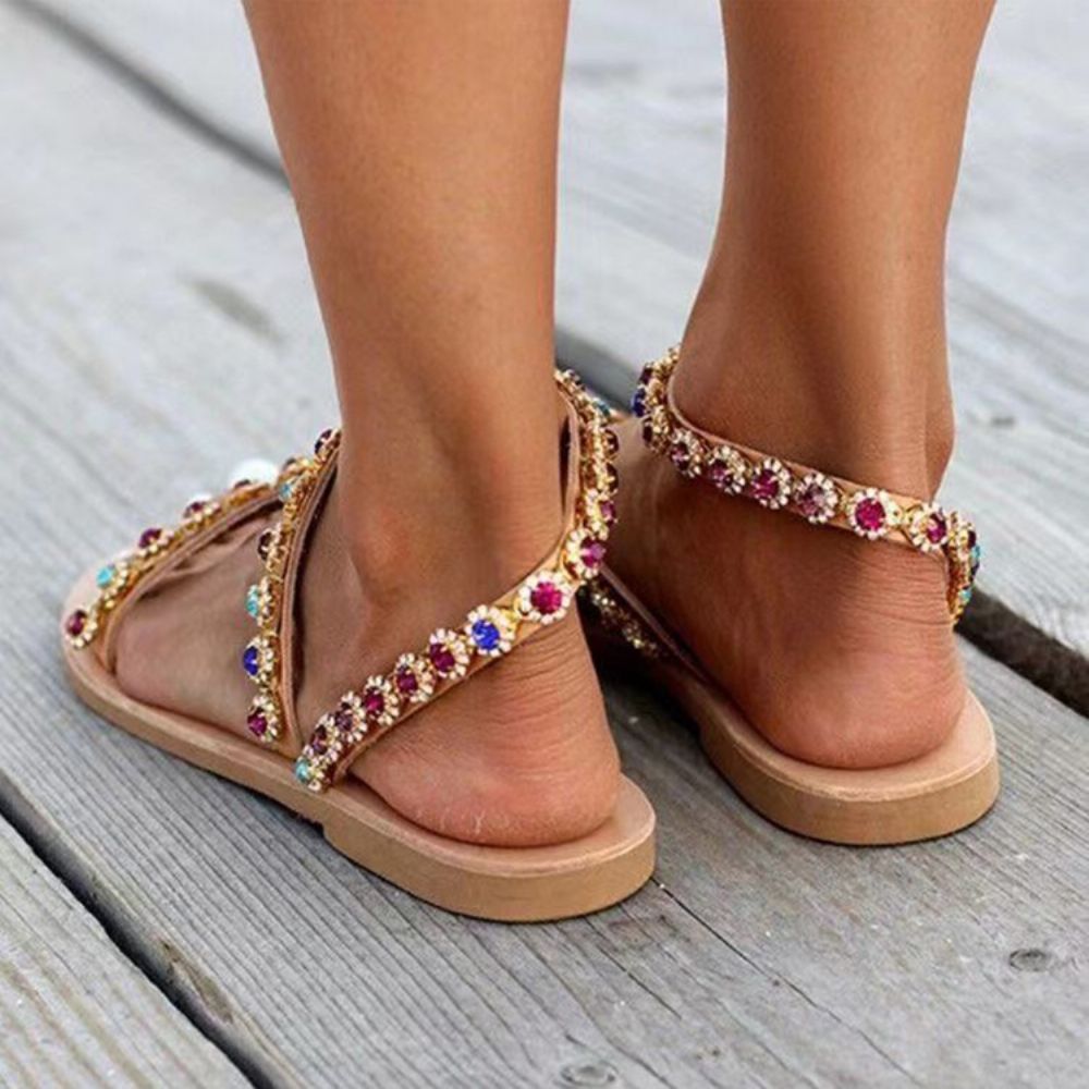 Platte Sandalen Met Ronde Neus En Instappers