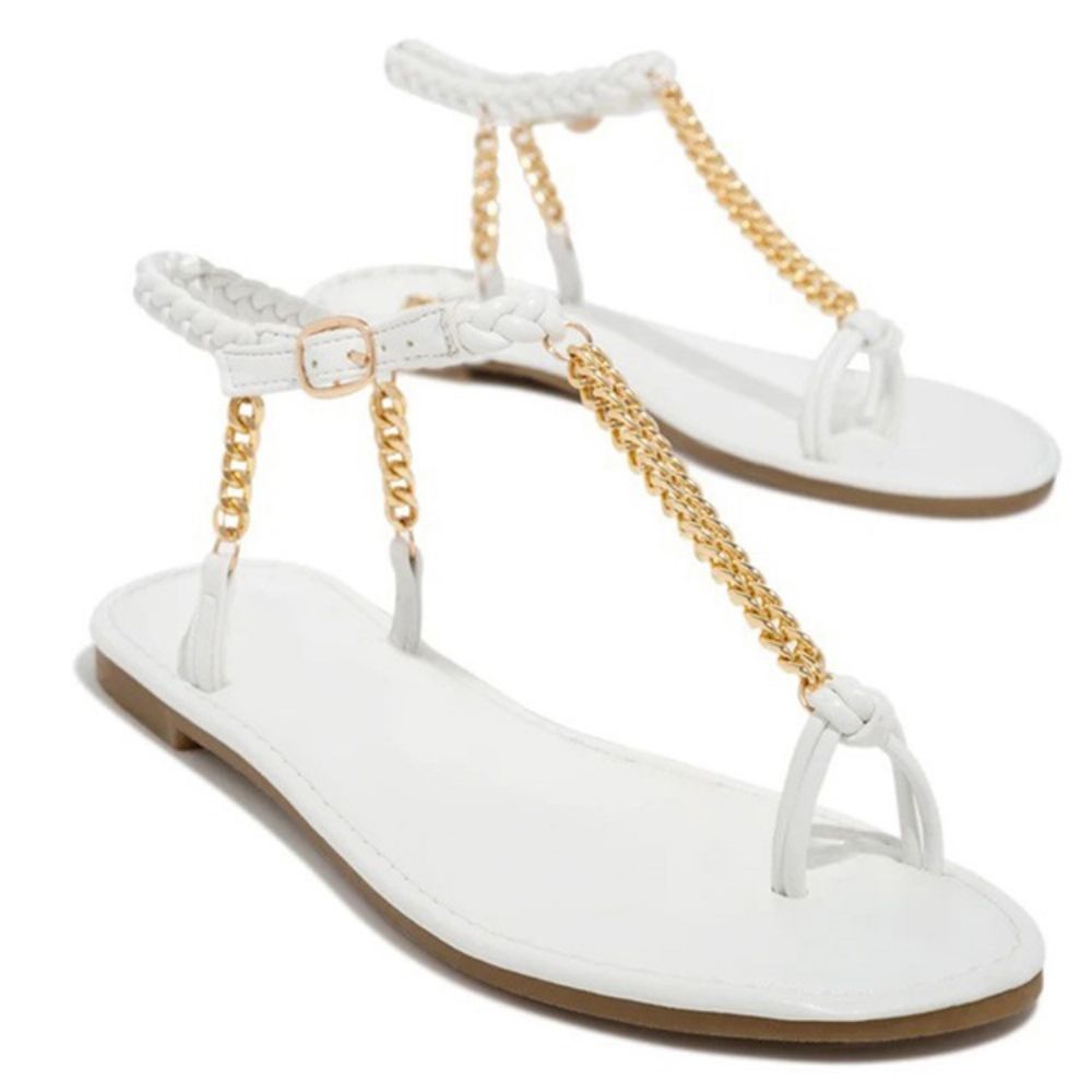 Platte String Met Gesp En Strandsandalen