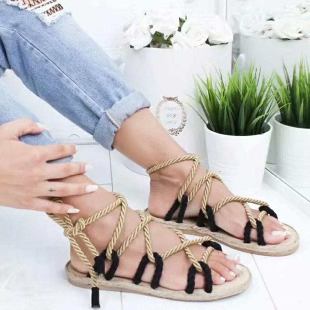 Platte Teen Met Open Teen En Casual Sandalen