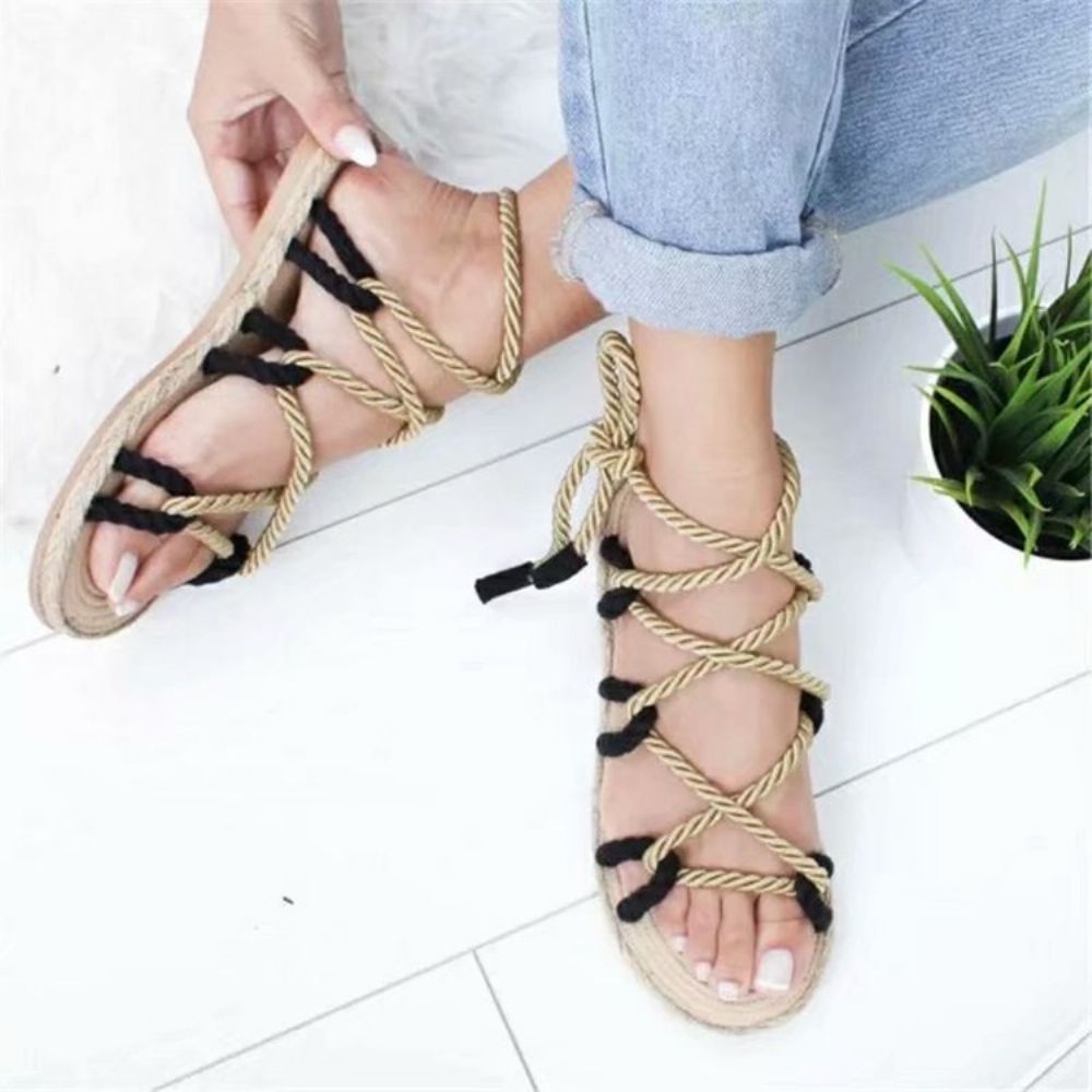 Platte Teen Met Open Teen En Casual Sandalen