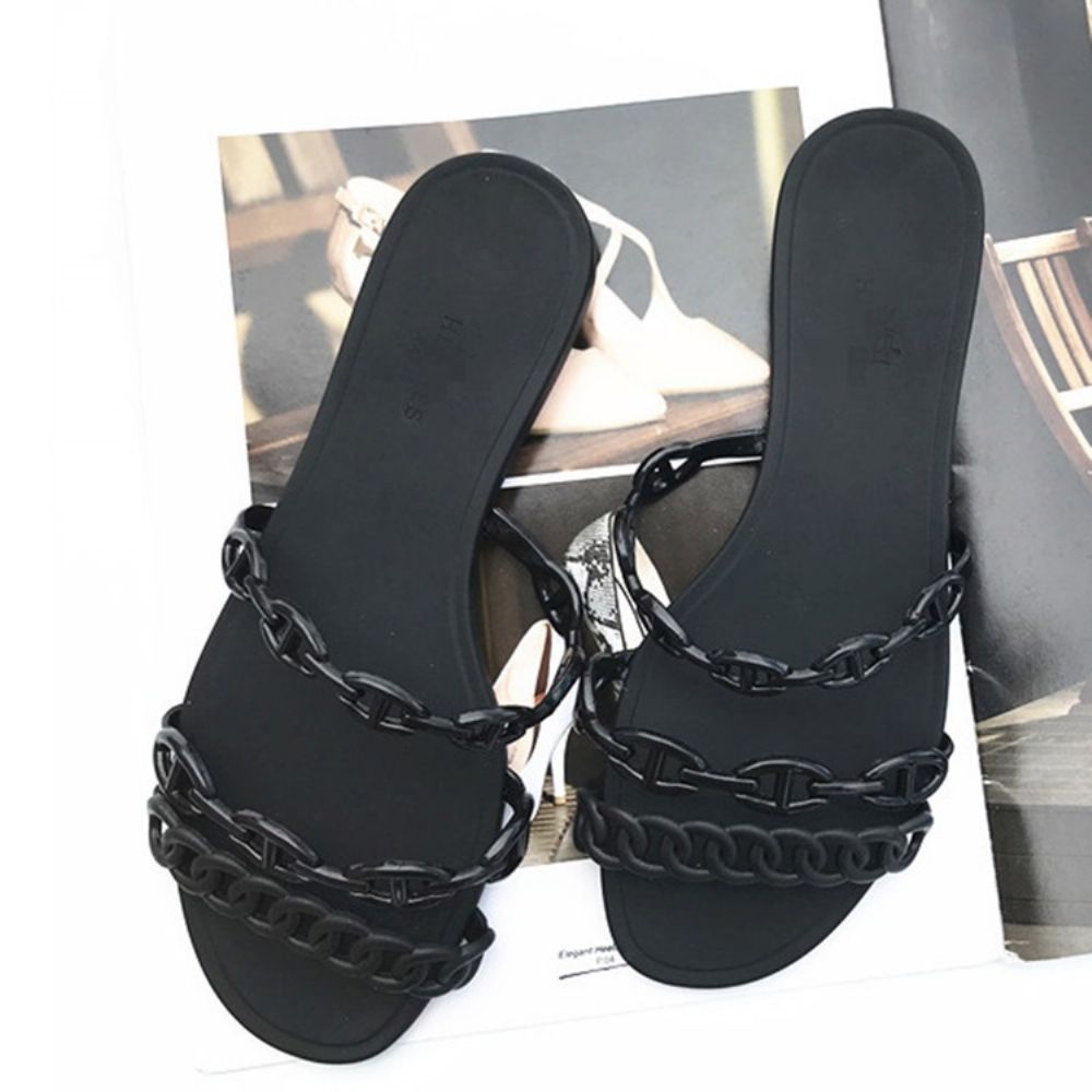 Slip-On Chain Flip Flop Effen Pantoffels