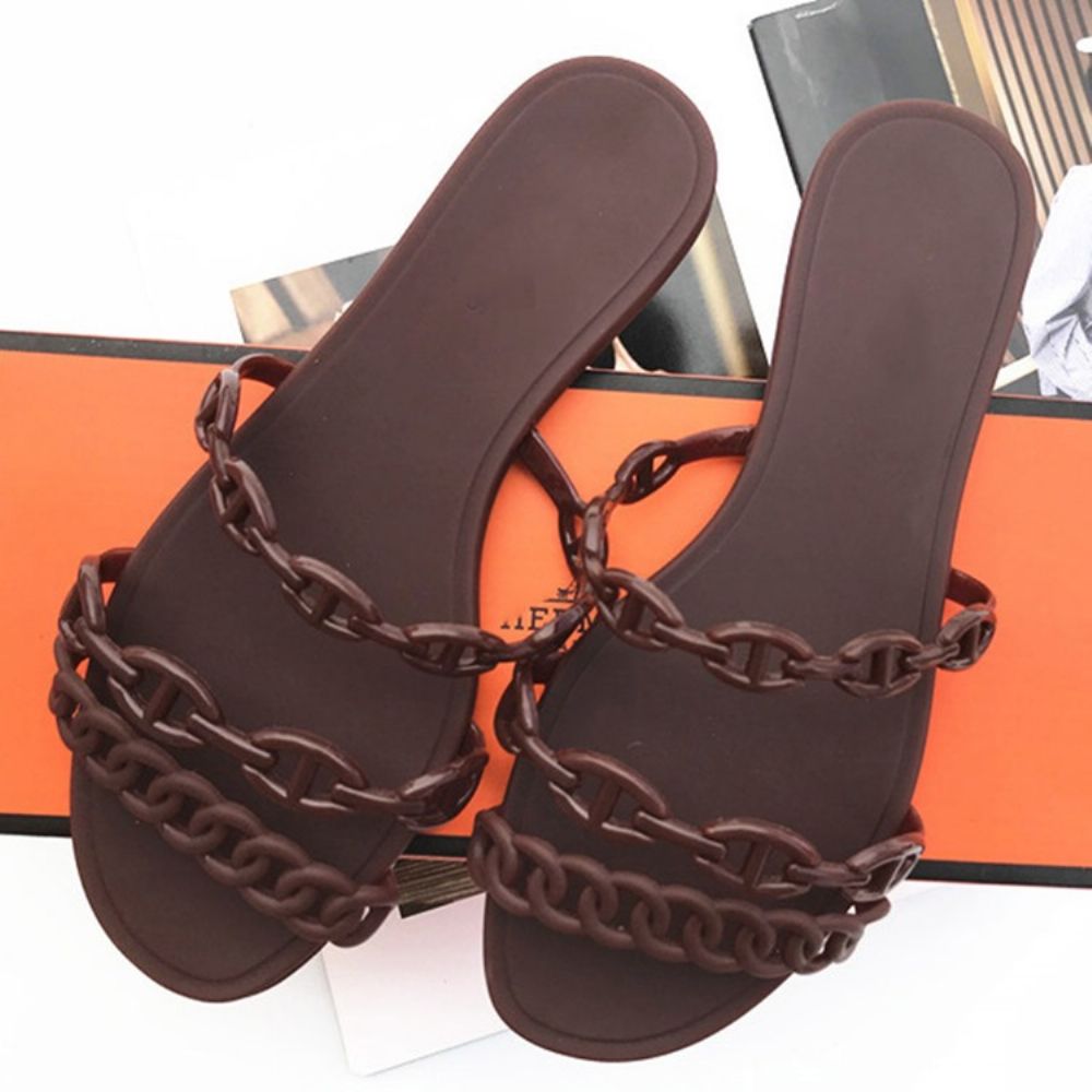 Slip-On Chain Flip Flop Effen Pantoffels