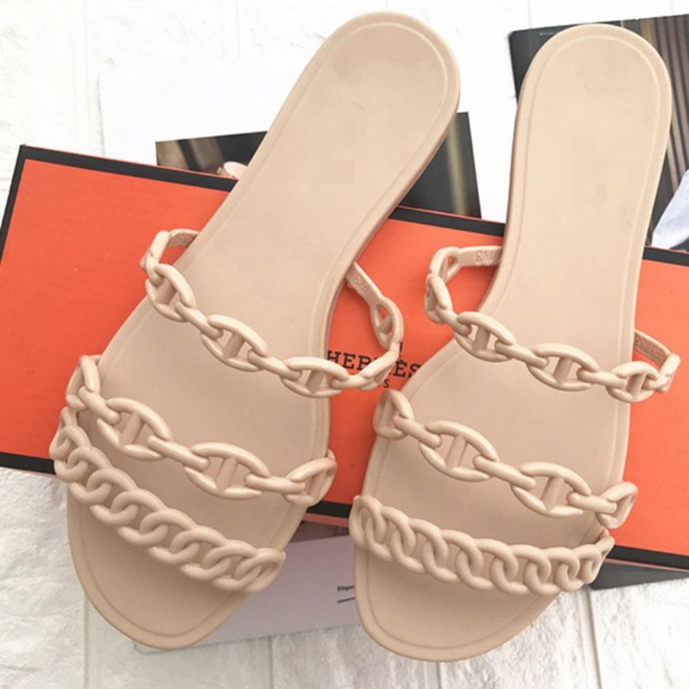 Slip-On Chain Flip Flop Effen Pantoffels