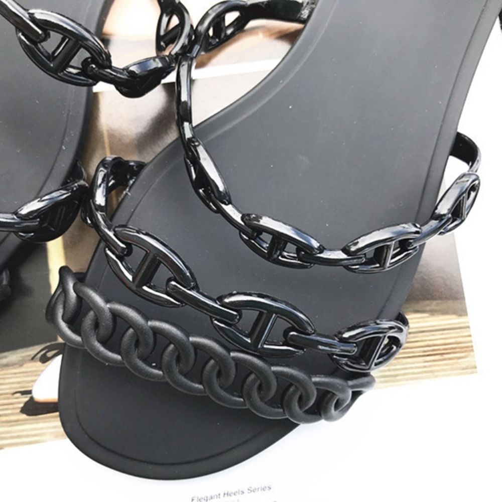 Slip-On Chain Flip Flop Effen Pantoffels