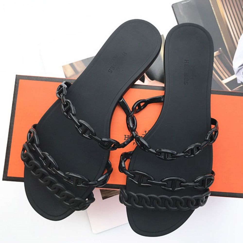 Slip-On Chain Flip Flop Effen Pantoffels