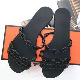 Slip-On Chain Flip Flop Effen Pantoffels