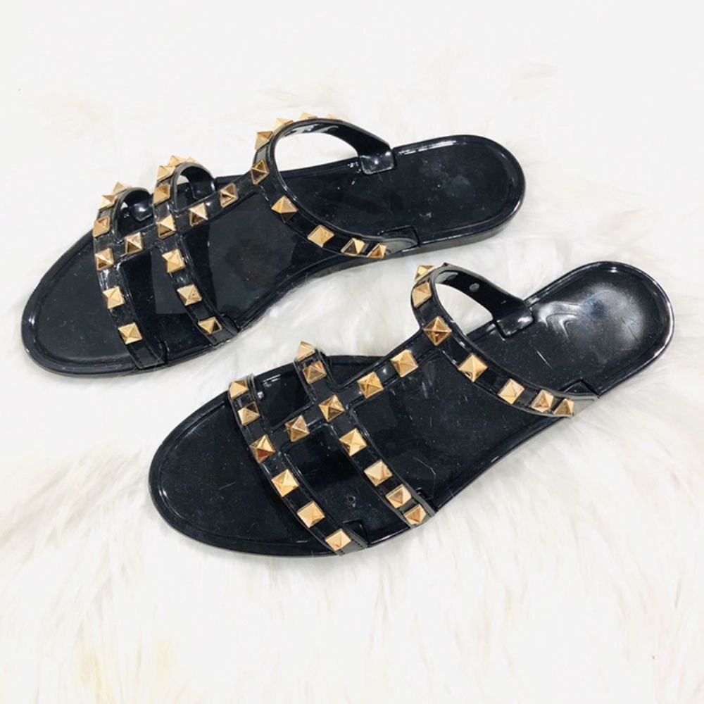 T-Straps Slip-On Rivet Damespantoffels