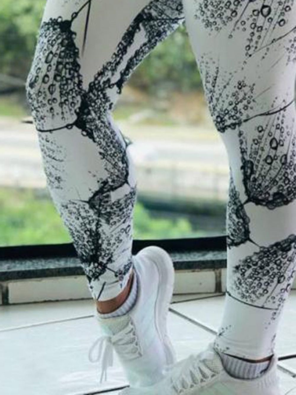 Dames Print Color Block Ademende Leggings Over De Volledige Lengte Yogabroek Tiktok-Legging Met Hoge Taille