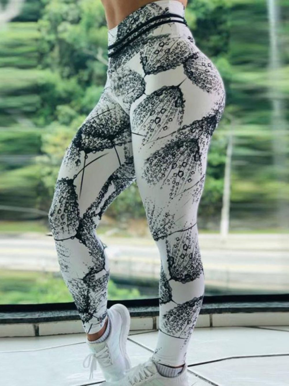 Dames Print Color Block Ademende Leggings Over De Volledige Lengte Yogabroek Tiktok-Legging Met Hoge Taille