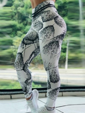 Dames Print Color Block Ademende Leggings Over De Volledige Lengte Yogabroek Tiktok-Legging Met Hoge Taille