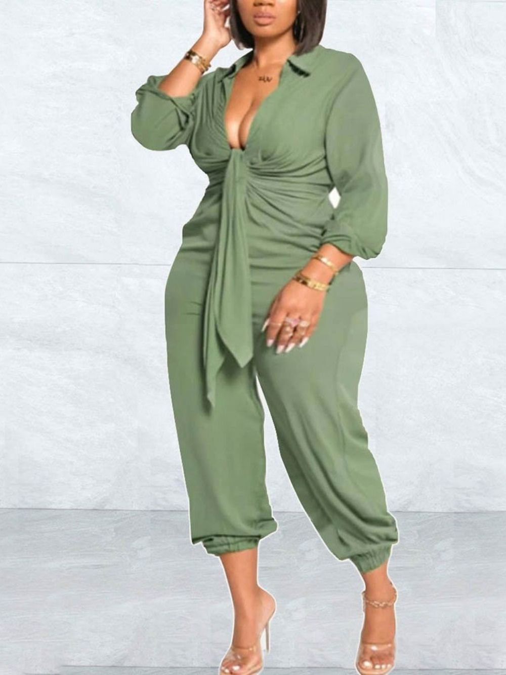 Effen Enkellange Kantoor Dame Potlood Broek Slanke Dames Jumpsuit