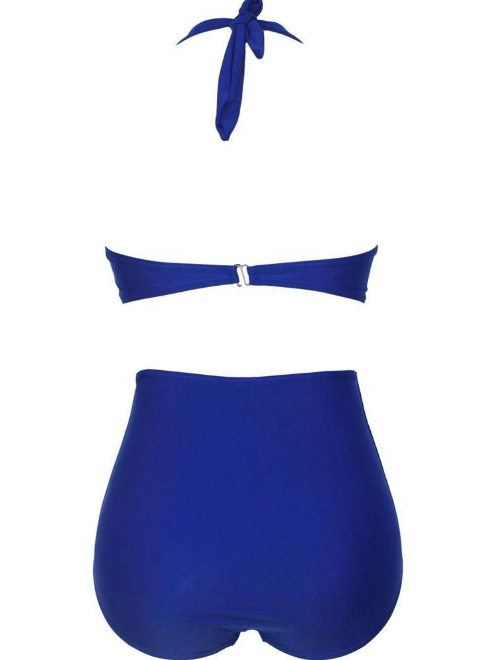 Grote Maten Tankini-Set Effen Badpak Met Veters En Stretch