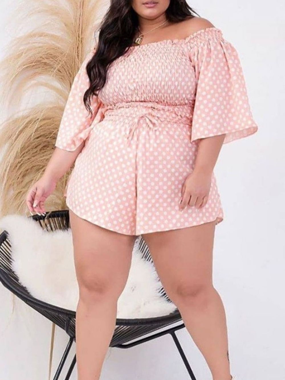 Polka Dots Shorts Casual Pullover Tweedelige Sets Damesshorts Set Grote Maten