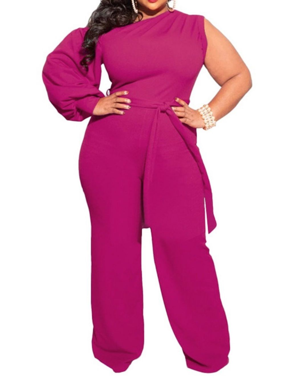 Slanke Rechte Jumpsuit Dames Met Vetersluiting Plus maat