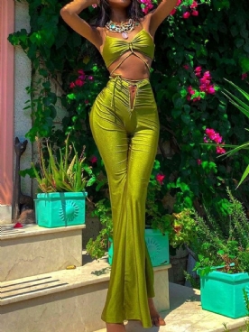 Backless Vest Mode Bellbottoms Tweedelige Sets