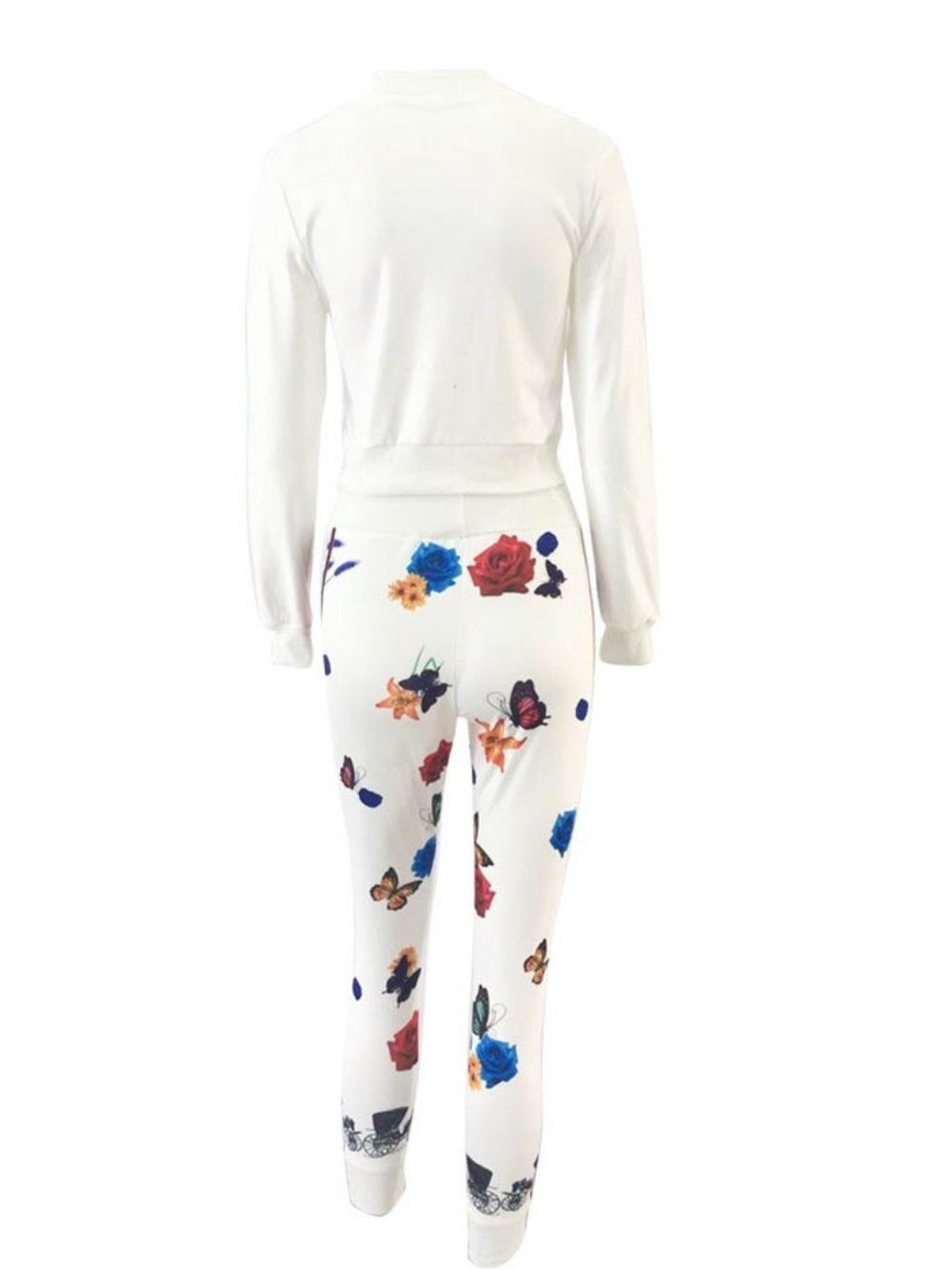 Broek Met Bloemenprint Rechte Tweedelige Damessets Met Rits