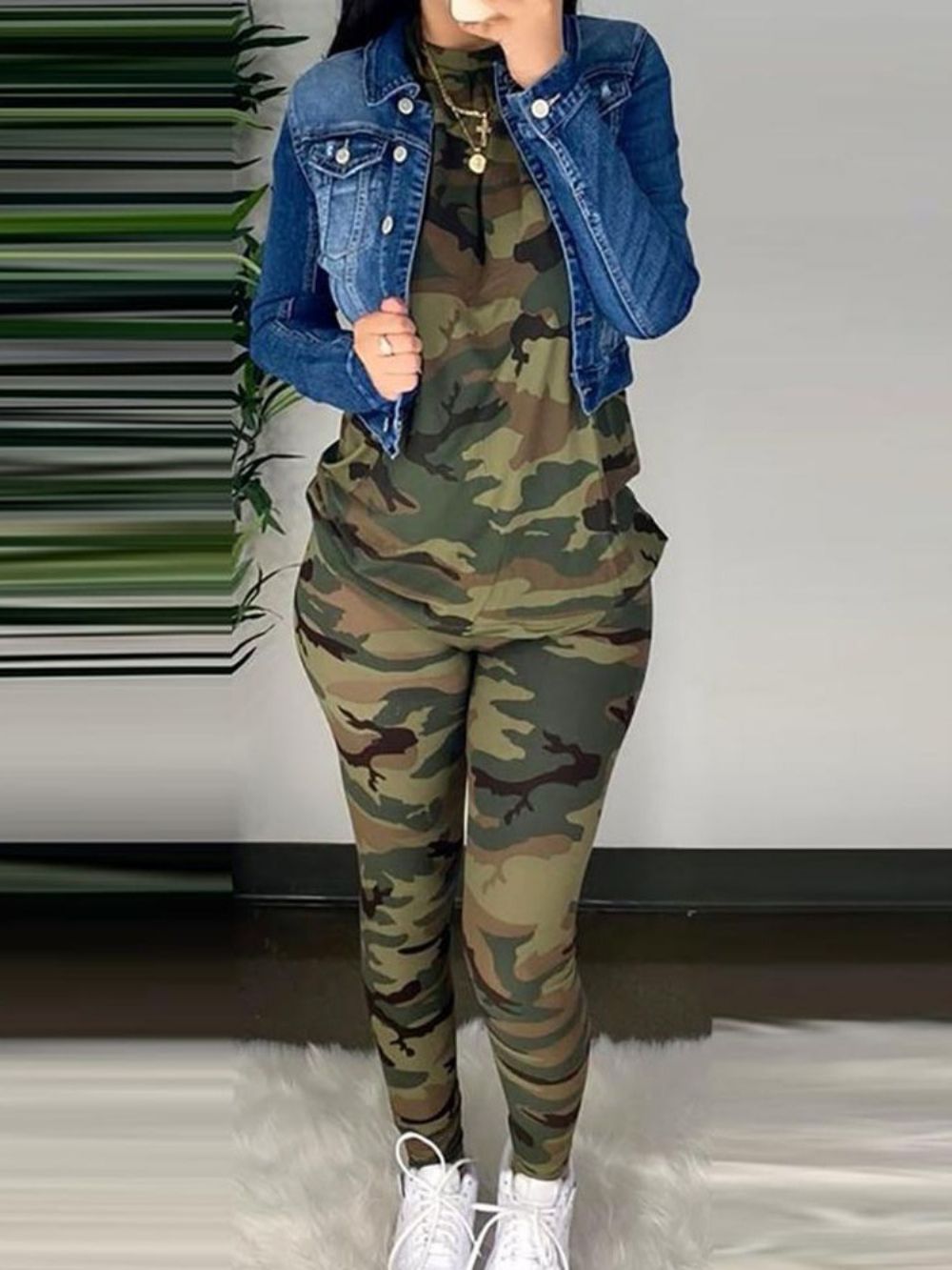 Casual Broek Camouflage Pullover Tweedelige Damessets Broekenset