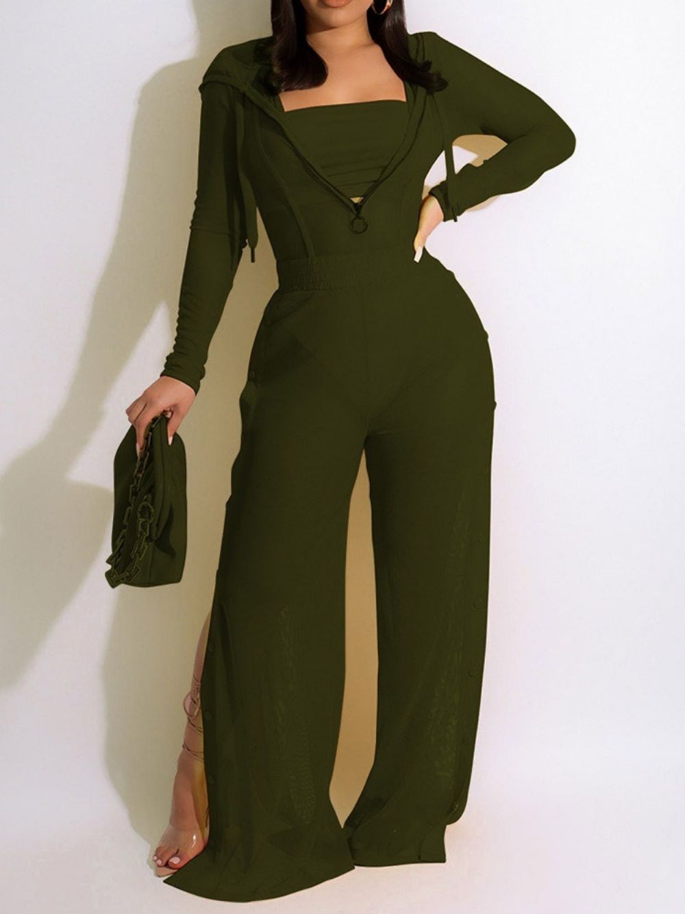 Doorzichtige Jumpsuit Sexy Tweedelige Sets