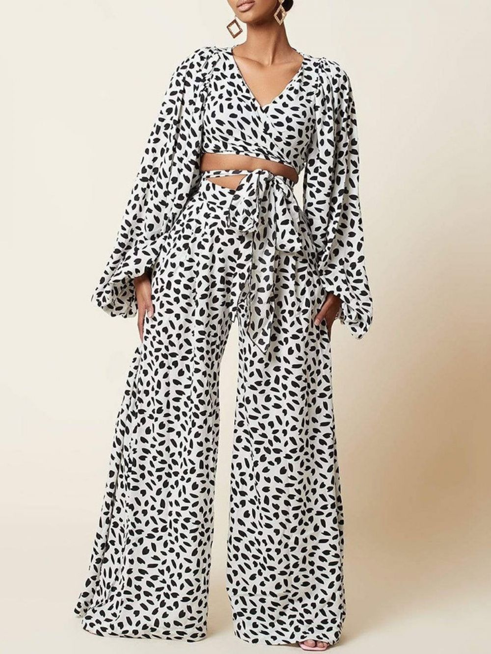 Leopard Westernbroek Met Wijde Pijpen Tweedelige Sets