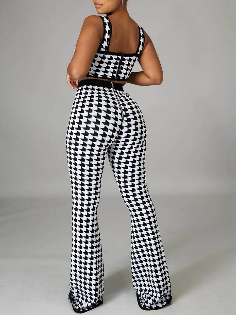 Sexy Broek Print Bellbottoms Rits Tweedelige Damessets