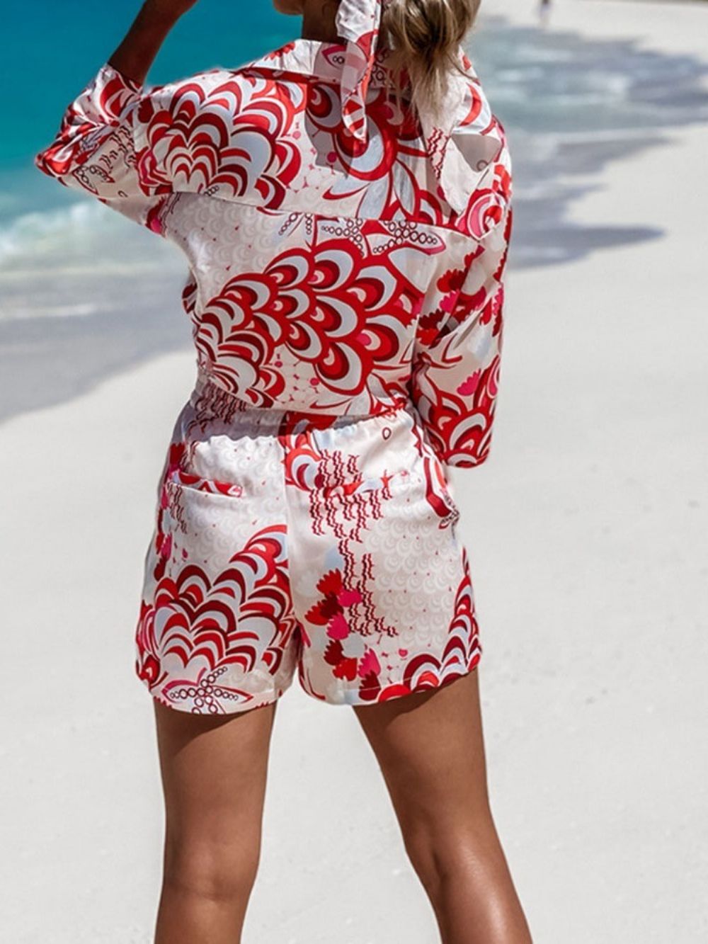 Tweedelige Shorts Met Bloemenprint En Korte Set Dames