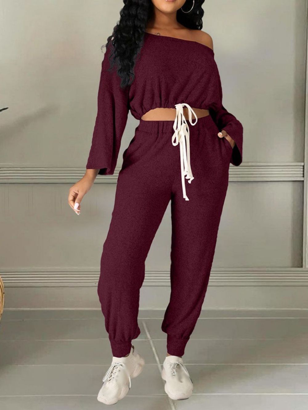 Zak Effen Enkellange Broek Pullover Potlood Broek Tweedelige Sets