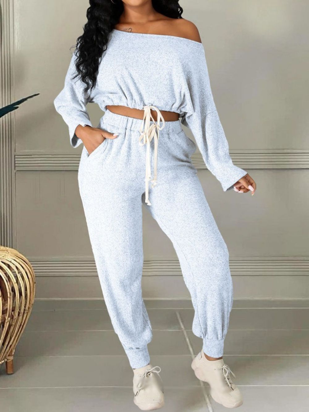 Zak Effen Enkellange Broek Pullover Potlood Broek Tweedelige Sets