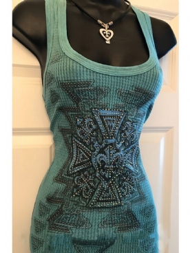 Halflange Tanktop Met Lenteprint