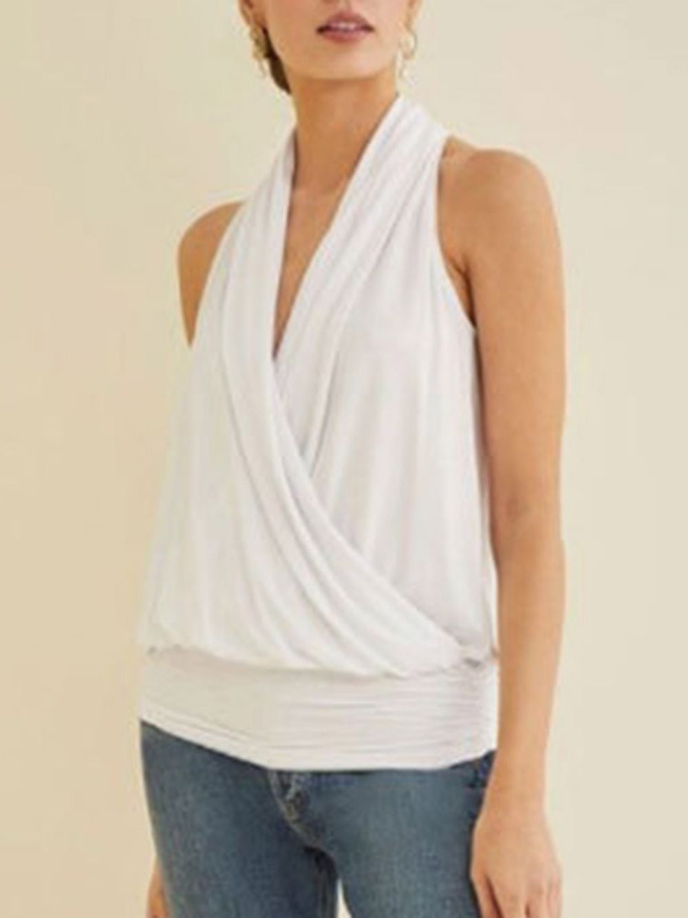 Halter Polyester Standaard Slanke Tanktop