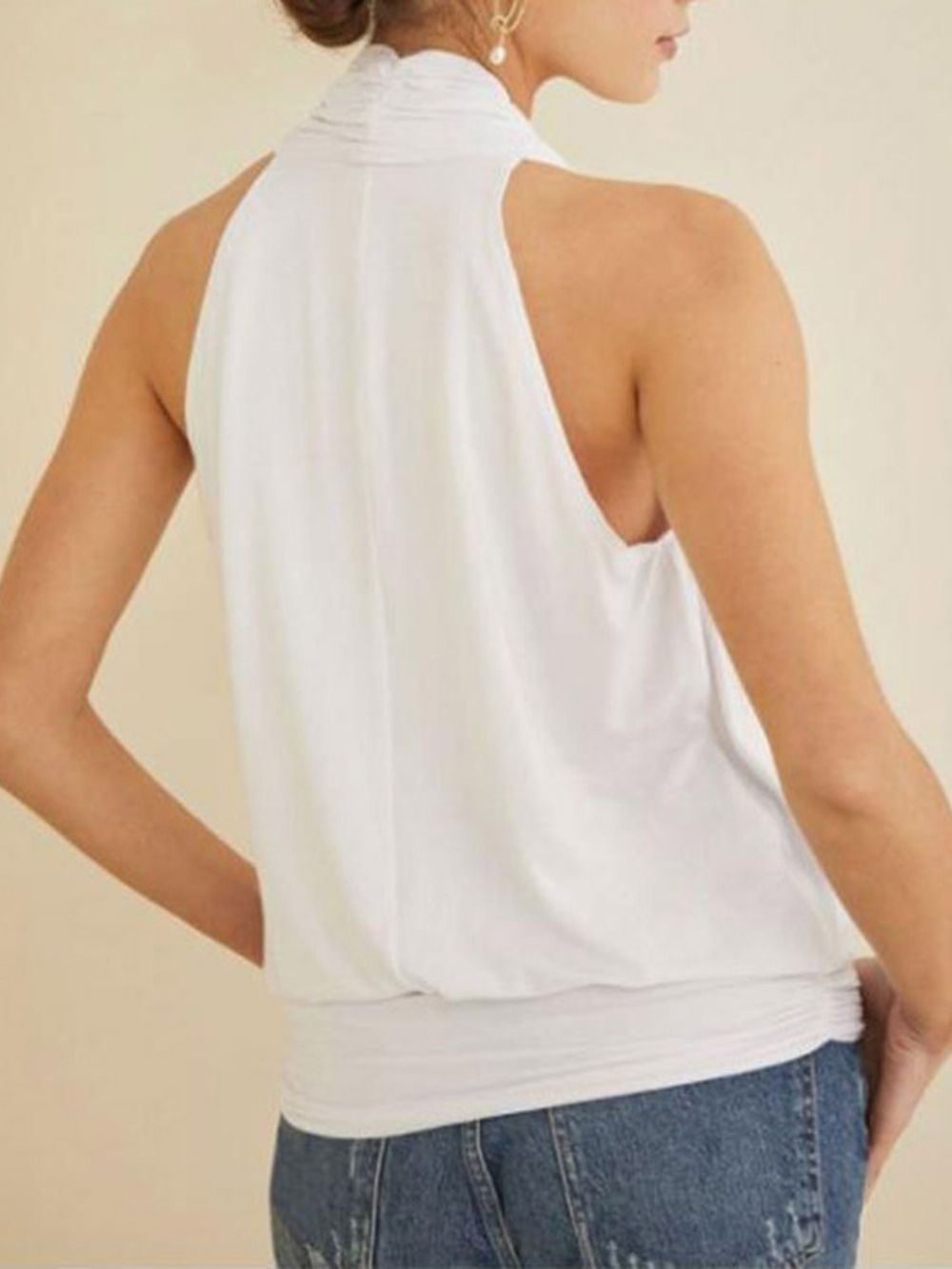 Halter Polyester Standaard Slanke Tanktop