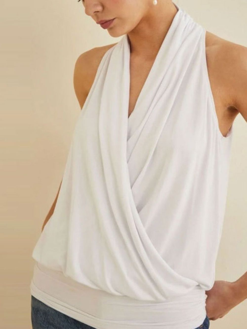 Halter Polyester Standaard Slanke Tanktop