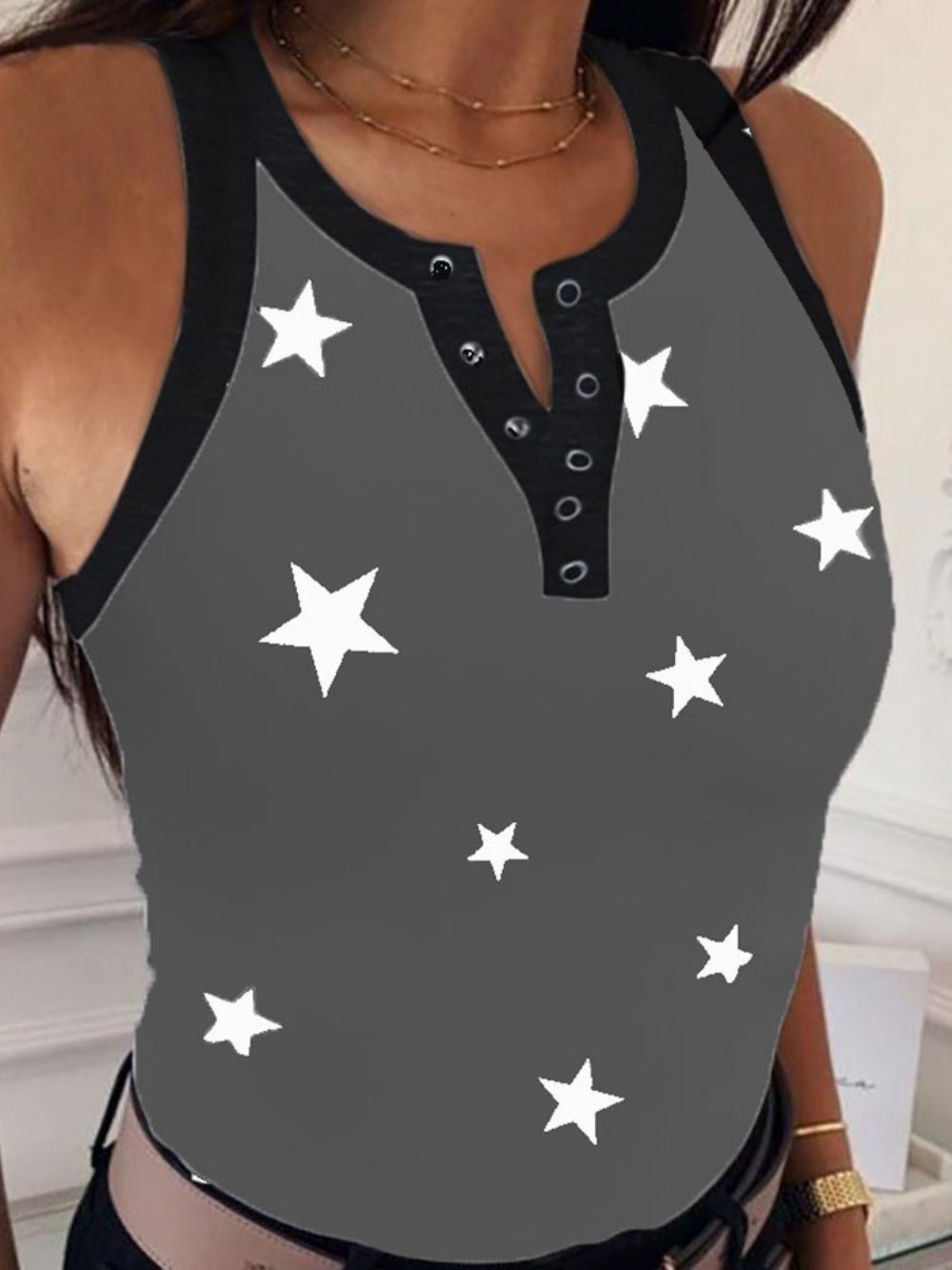 Standaard Zomertanktop Met Polyesterprint