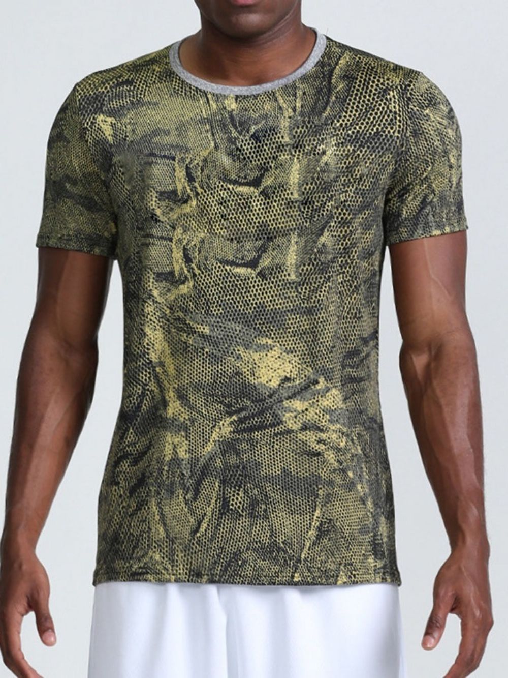 Ademend Camouflage Polyester T-Shirt Vissen Herentops