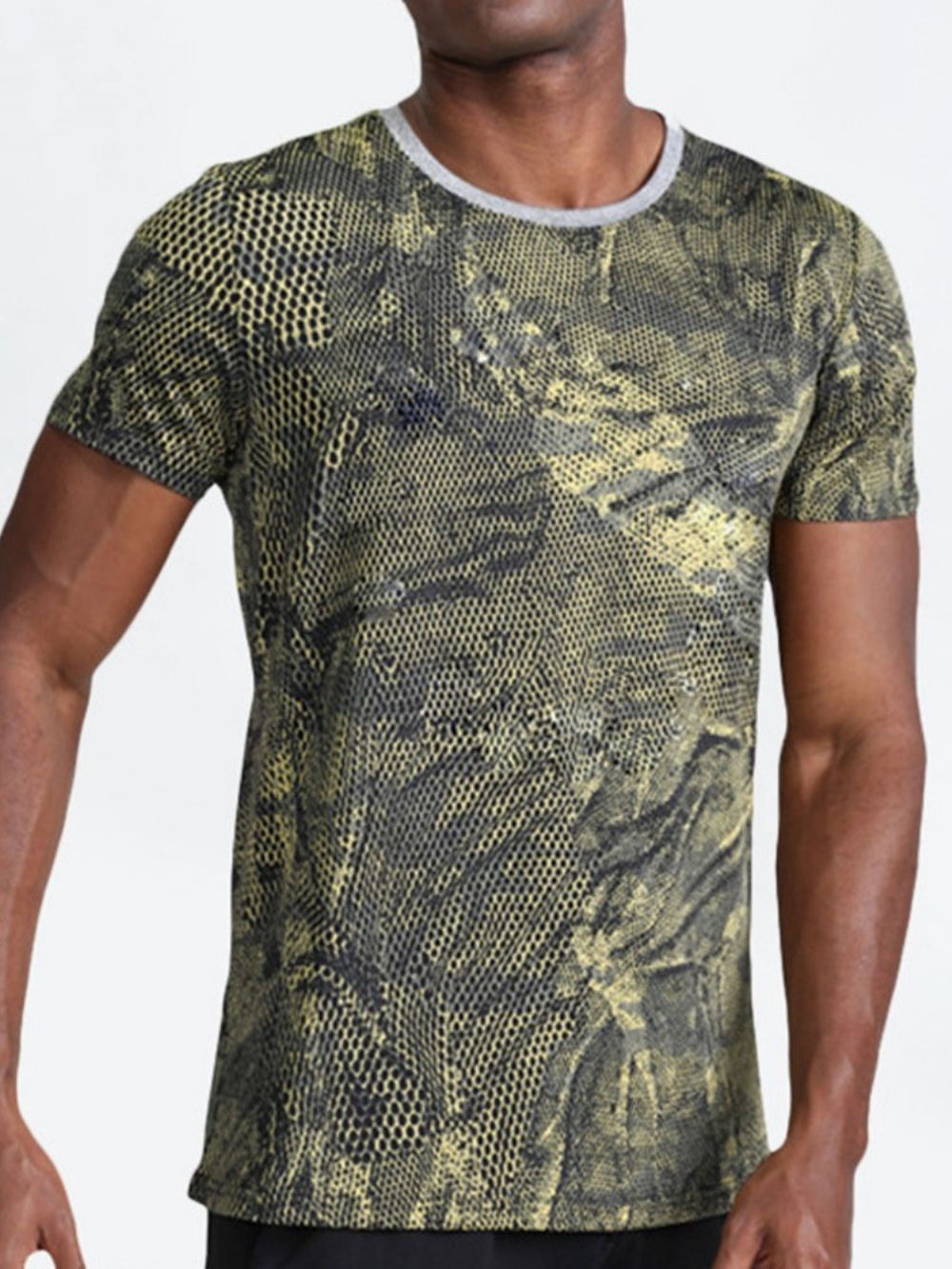 Ademend Camouflage Polyester T-Shirt Vissen Herentops