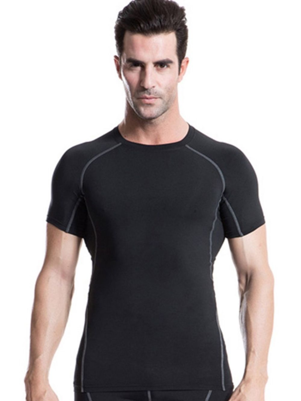 Anti-Zweet Polyester Sporttops Met Korte Mouwen Heren