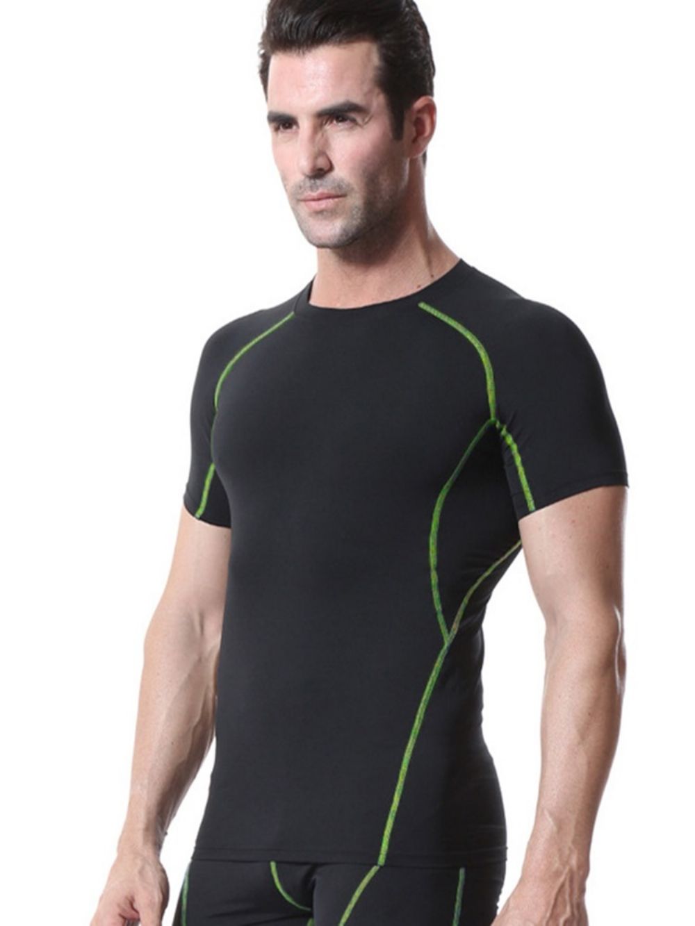 Anti-Zweet Polyester Sporttops Met Korte Mouwen Heren