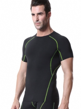 Anti-Zweet Polyester Sporttops Met Korte Mouwen Heren