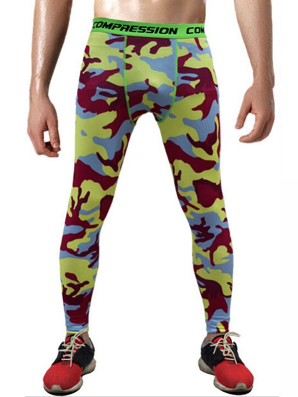 Enkellange Sportbroek Met Camouflageprint Heren