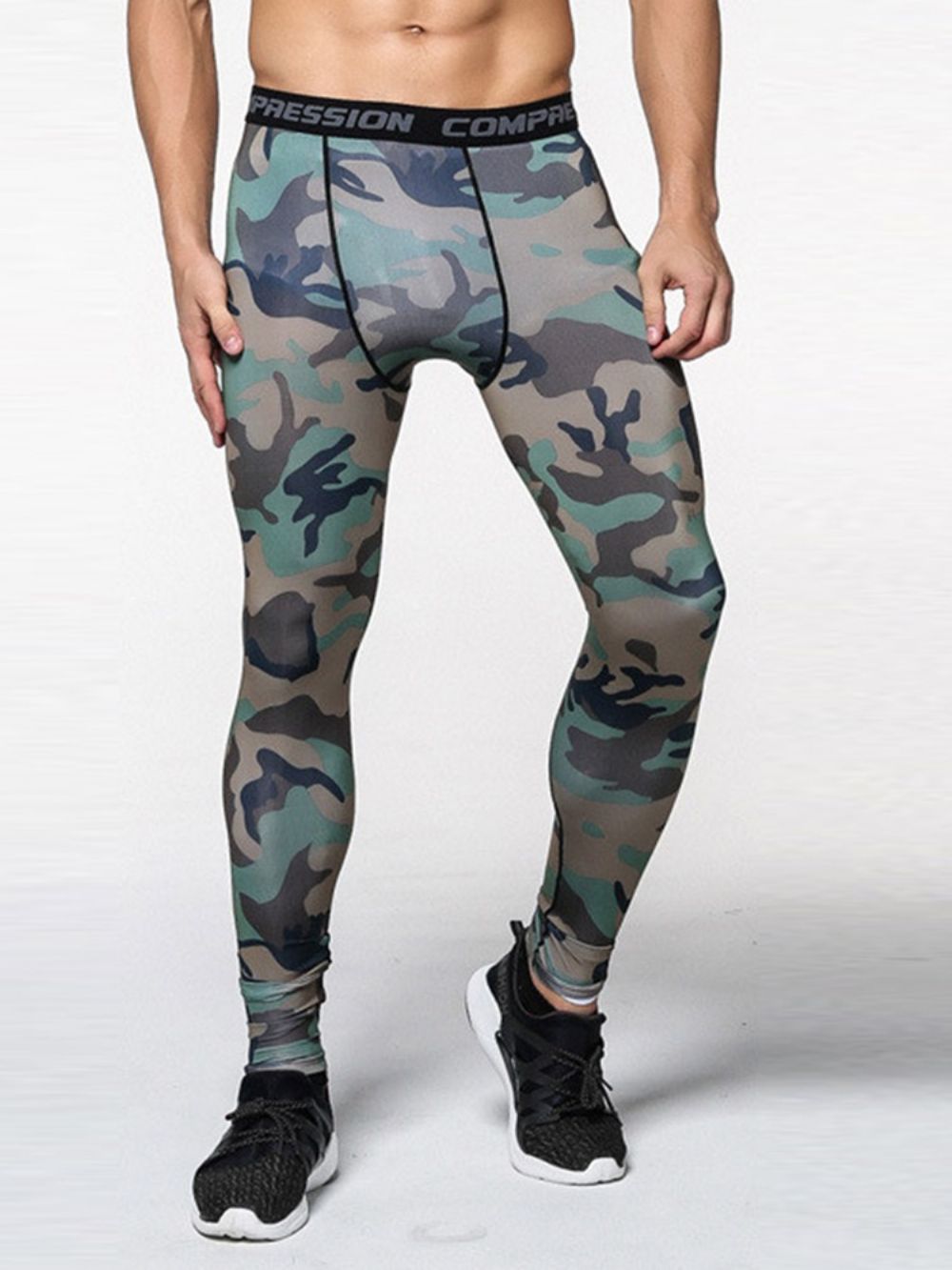 Enkellange Sportbroek Met Camouflageprint Heren