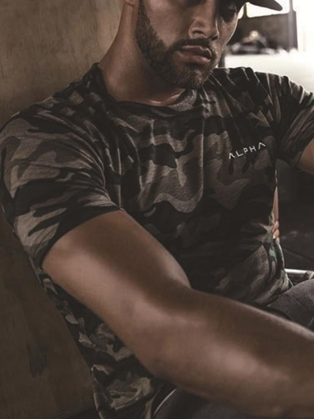 Gym Sport-T-Shirt Met Camouflageprint Heren