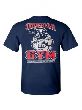 Gym Sport-T-Shirt Met Letterprint Heren