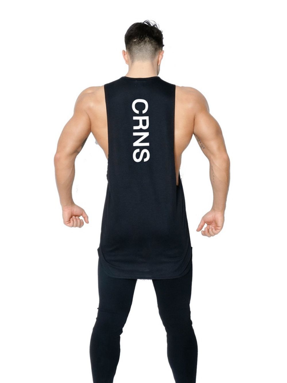 Katoenen Mouwloos Sportvest Heren Met Letterprint