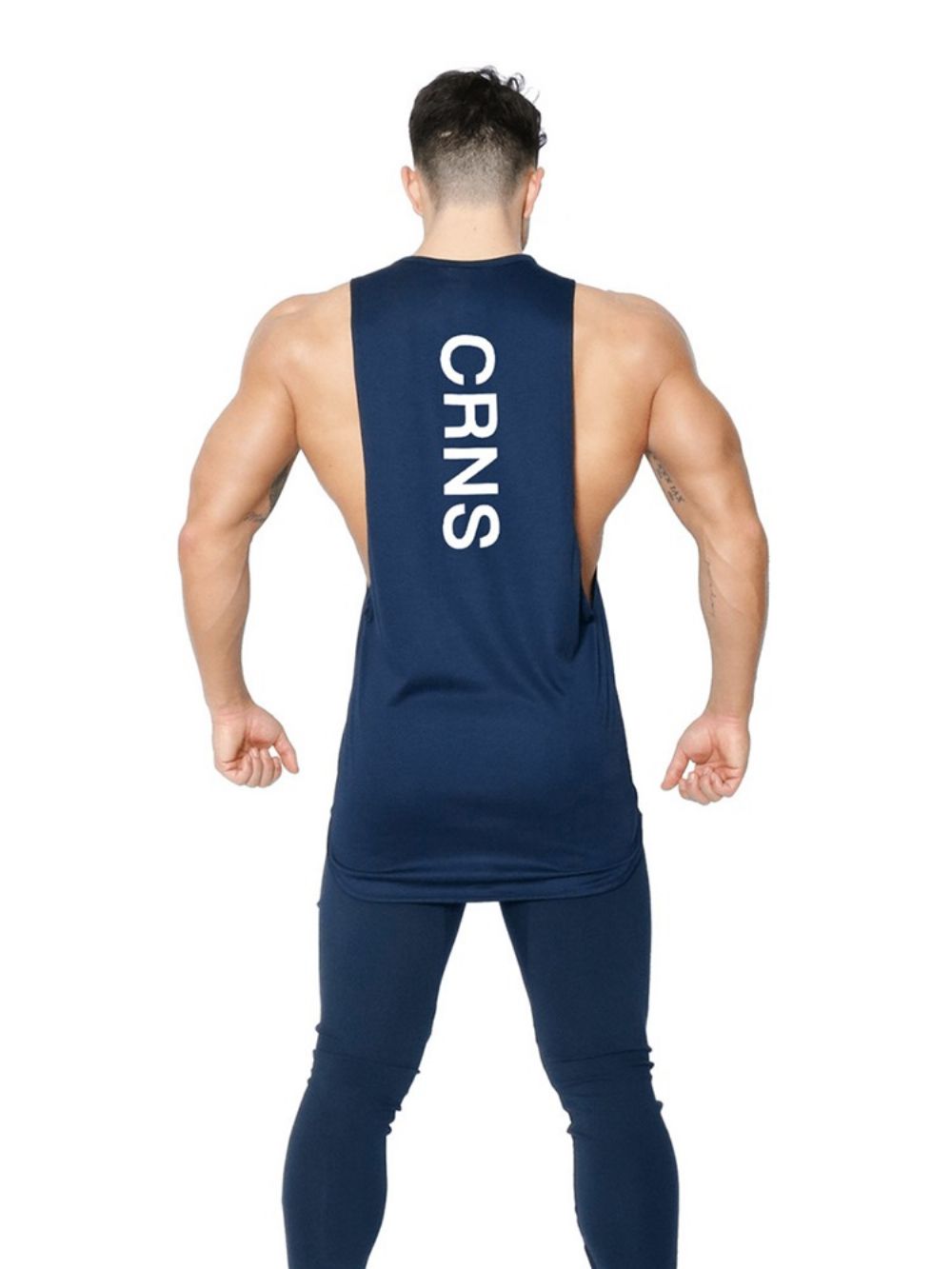 Katoenen Mouwloos Sportvest Heren Met Letterprint